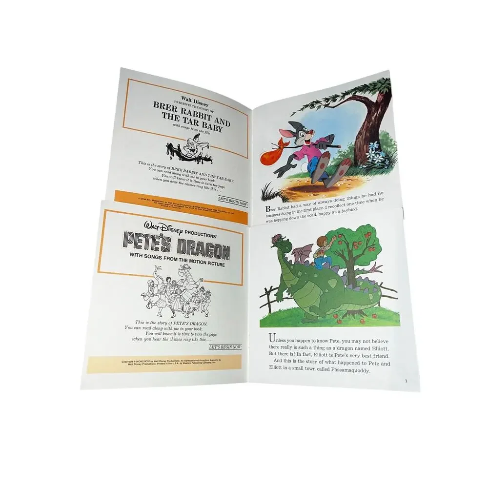 WALT DISNEY STORY OF BRER RABBIT AND THE TAR BABY Book and tape Pete's dragon